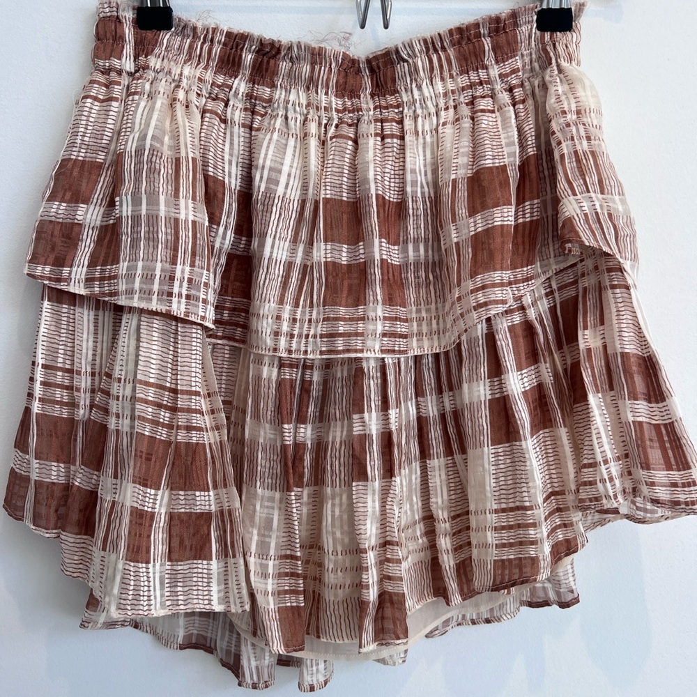 Love Shack Fancy silk ruffle mini skirt